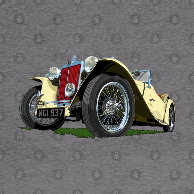 1937 MG Midget in cream by candcretro